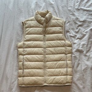 Men's Cream Puffer Vest